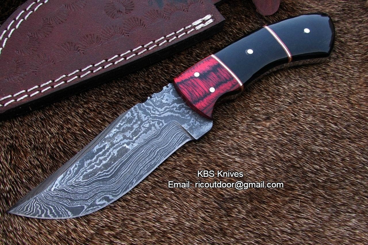 KBS Knives Store Skinner Knife HANDMADE DAMASCUS STEEL SKINNER KNIFE
