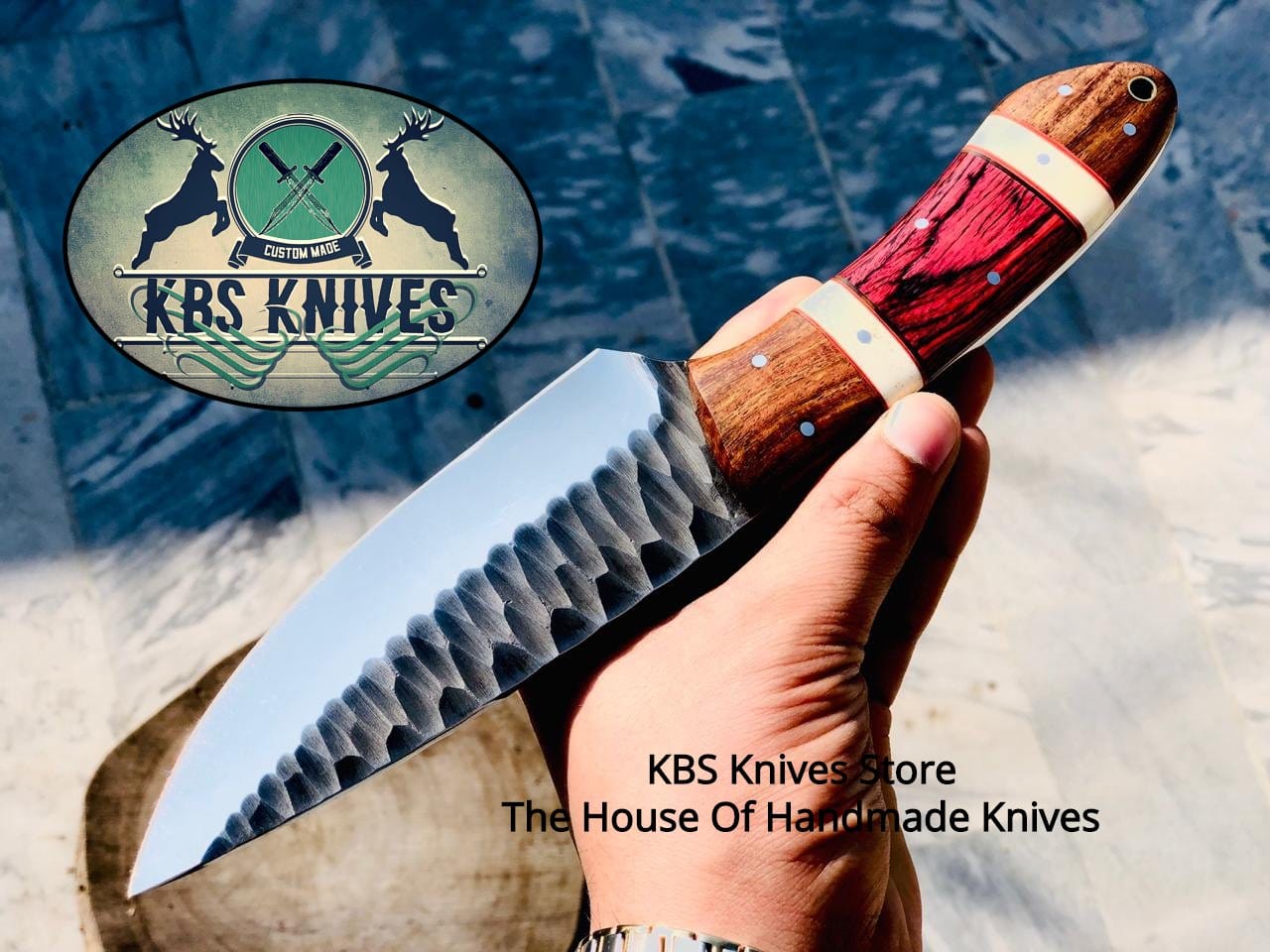 KBS Knives Store Skinner Knife Heavy Duty Full Tang Custom Handmade Hand Forged 1095 Steel Hunting Skinning Knife