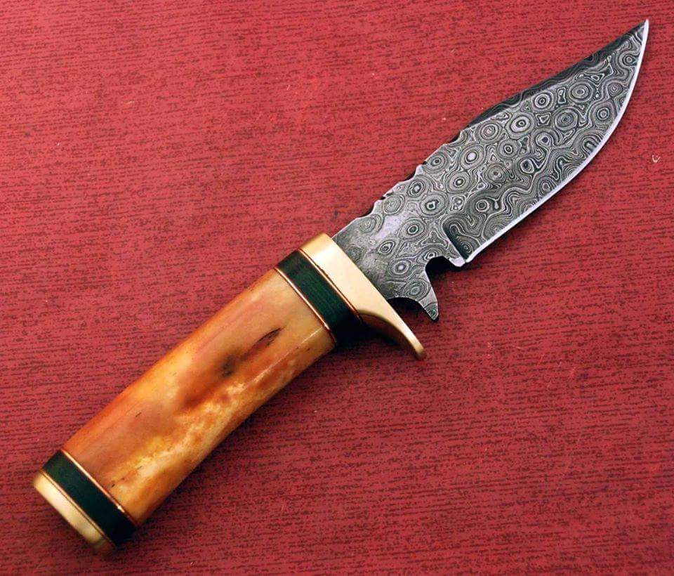 KBS Knives Store Skinner Knife New Custom Handmade Damascus Steel Hunter Skinning Knife