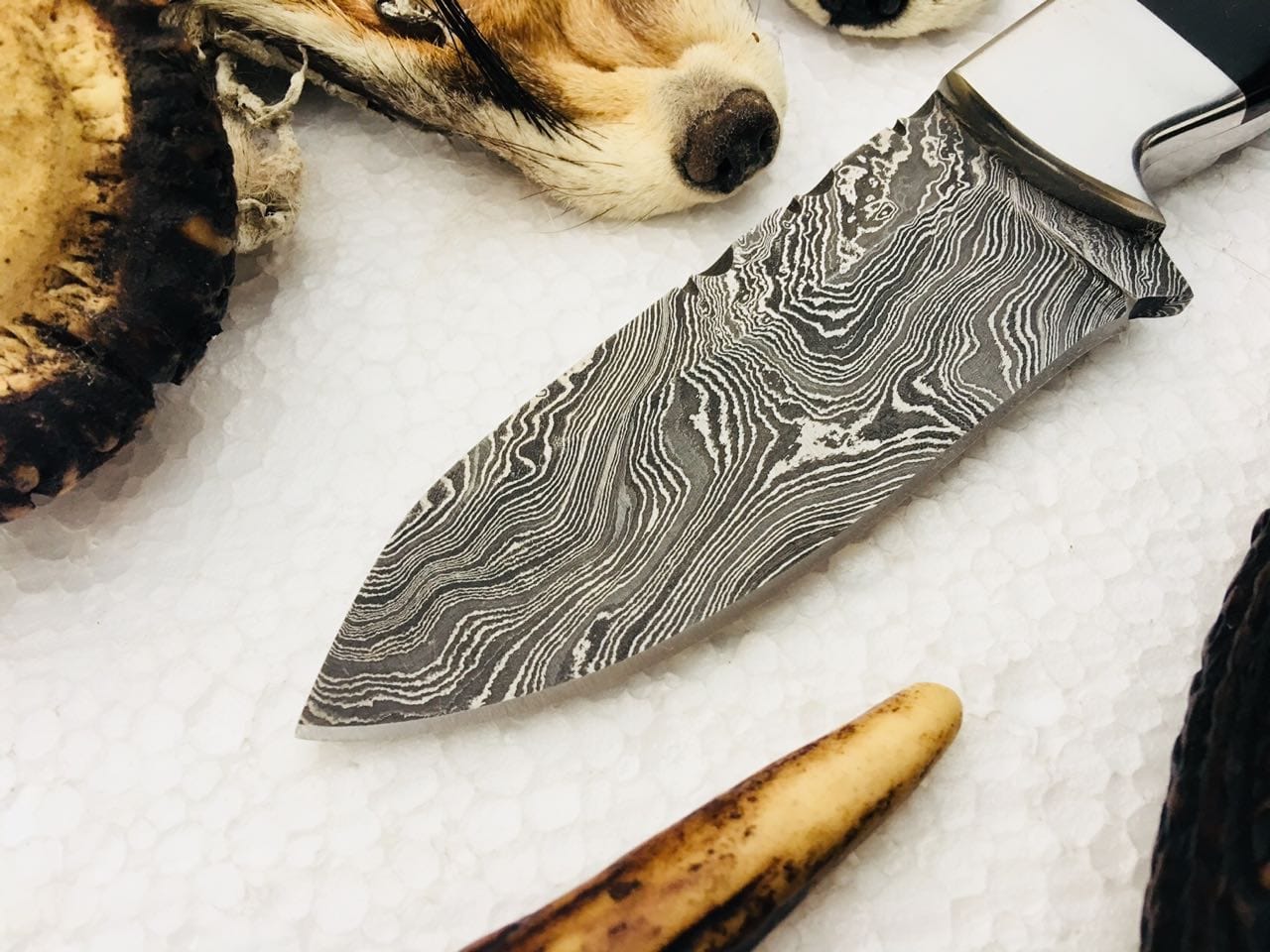 KBS Knives Store Skinner Knife New Custom Handmade Damascus Steel Hunting Skinning EDC Knife