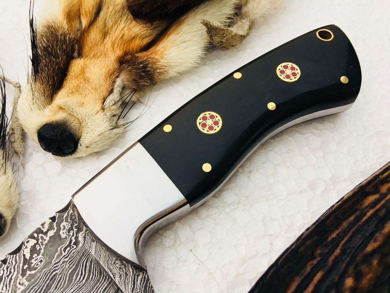 KBS Knives Store Skinner Knife New Custom Handmade Damascus Steel Hunting Skinning EDC Knife