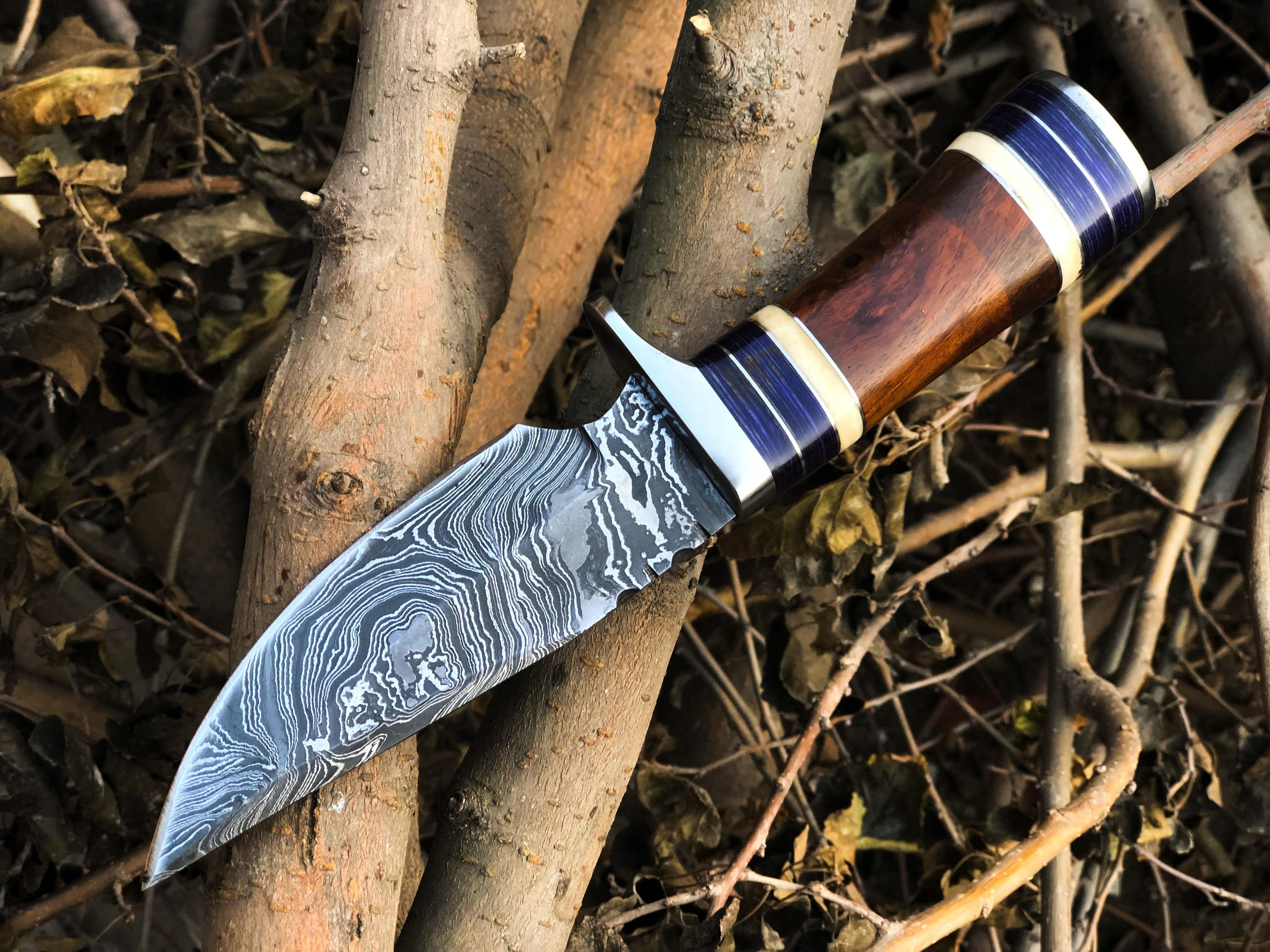 KBS Knives Store Skinner Knife New Custom Handmade Damascus Steel Hunting Skinning Knife