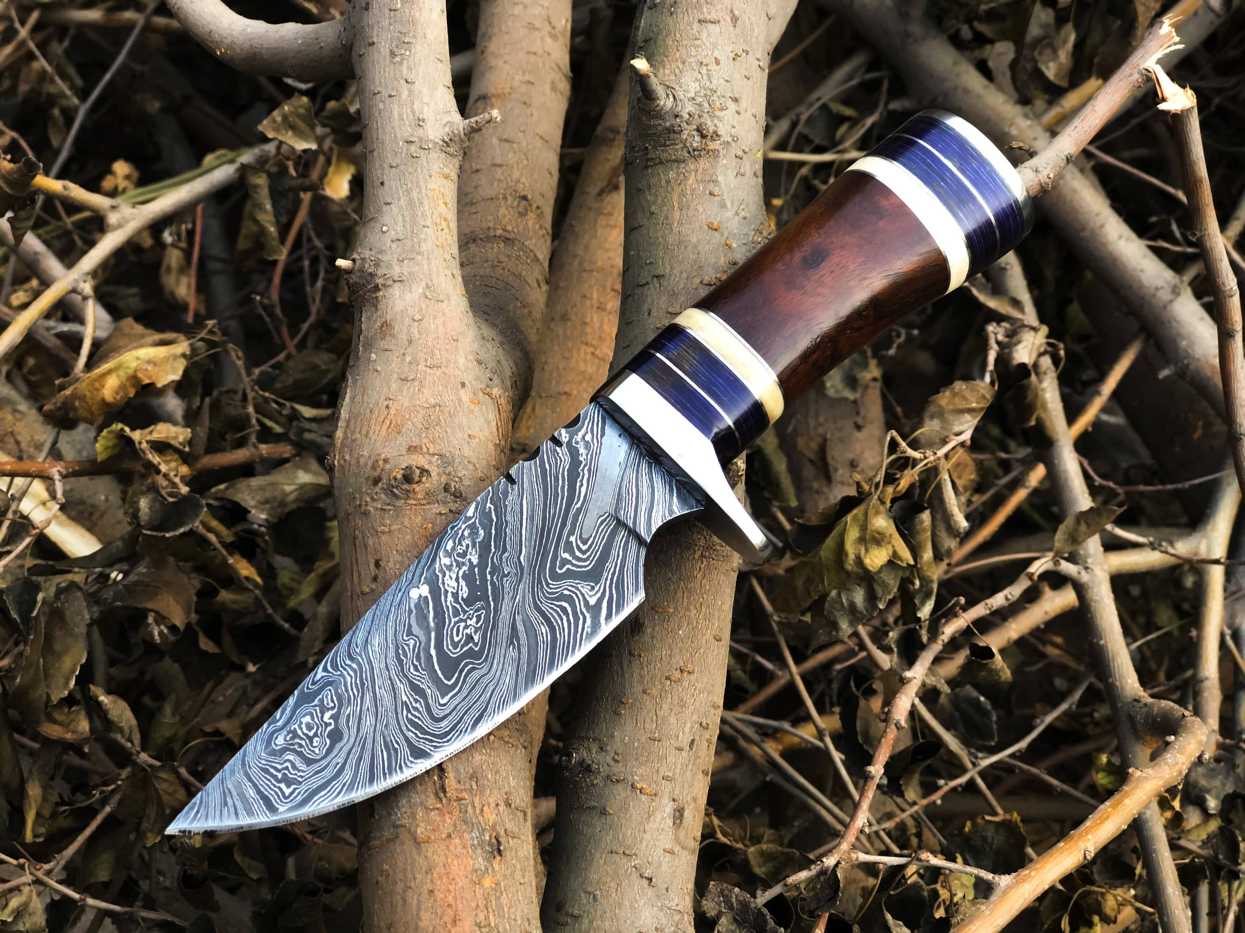 KBS Knives Store Skinner Knife New Custom Handmade Damascus Steel Hunting Skinning Knife