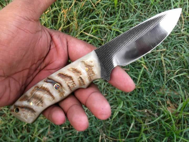 KBS Knives Store Skinner Knife New Full Tang Custom Handmade File Tool Steel Skinning Knife