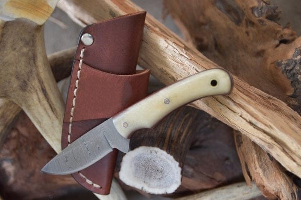 KBS Knives Store Skinner Knife Ranch Handmade Damascus Steel Blade EDC Skinner Knife