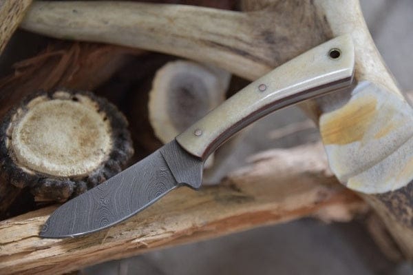 KBS Knives Store Skinner Knife Ranch Handmade Damascus Steel Blade EDC Skinner Knife