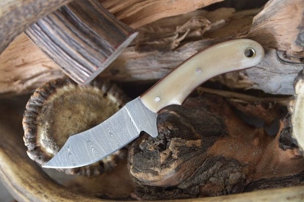 KBS Knives Store Skinner Knife Ranch Handmade Damascus Steel Blade EDC Skinner Knife