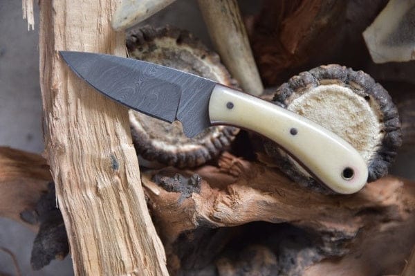 KBS Knives Store Skinner Knife Ranch Handmade Damascus Steel Blade EDC Skinner Knife
