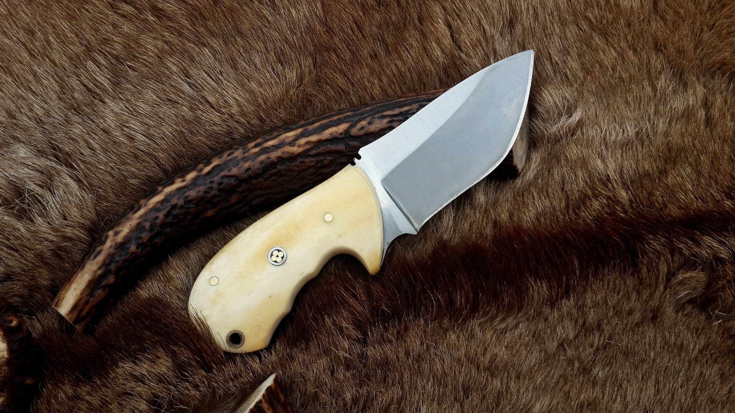 KBS Knives Store Skinner Knives Compact D2 Steel Field Dressing Deer Skinning Knife – 6.5 Inch Blade with Bone Handle