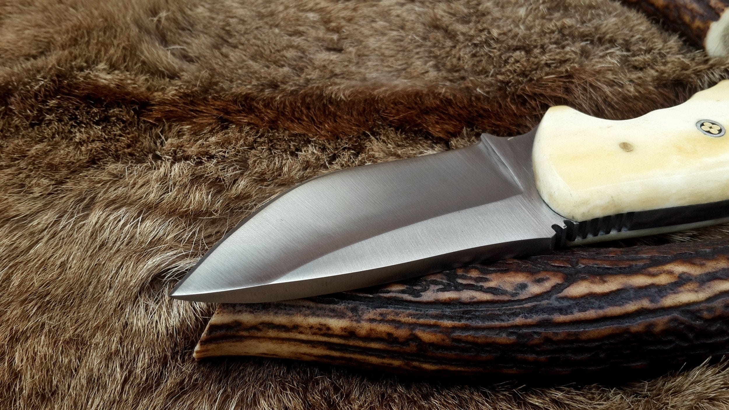 KBS Knives Store Skinner Knives Compact D2 Steel Field Dressing Deer Skinning Knife – 6.5 Inch Blade with Bone Handle