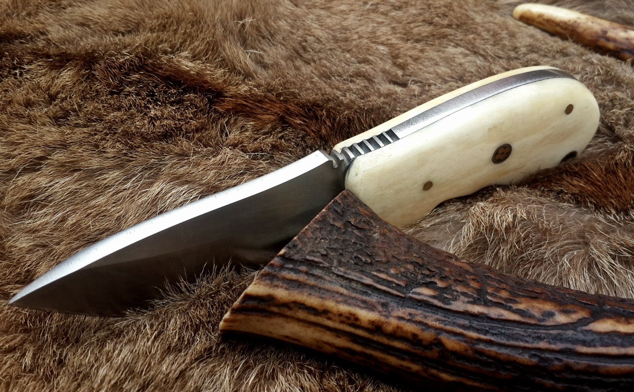 KBS Knives Store Skinner Knives Compact D2 Steel Field Dressing Deer Skinning Knife – 6.5 Inch Blade with Bone Handle