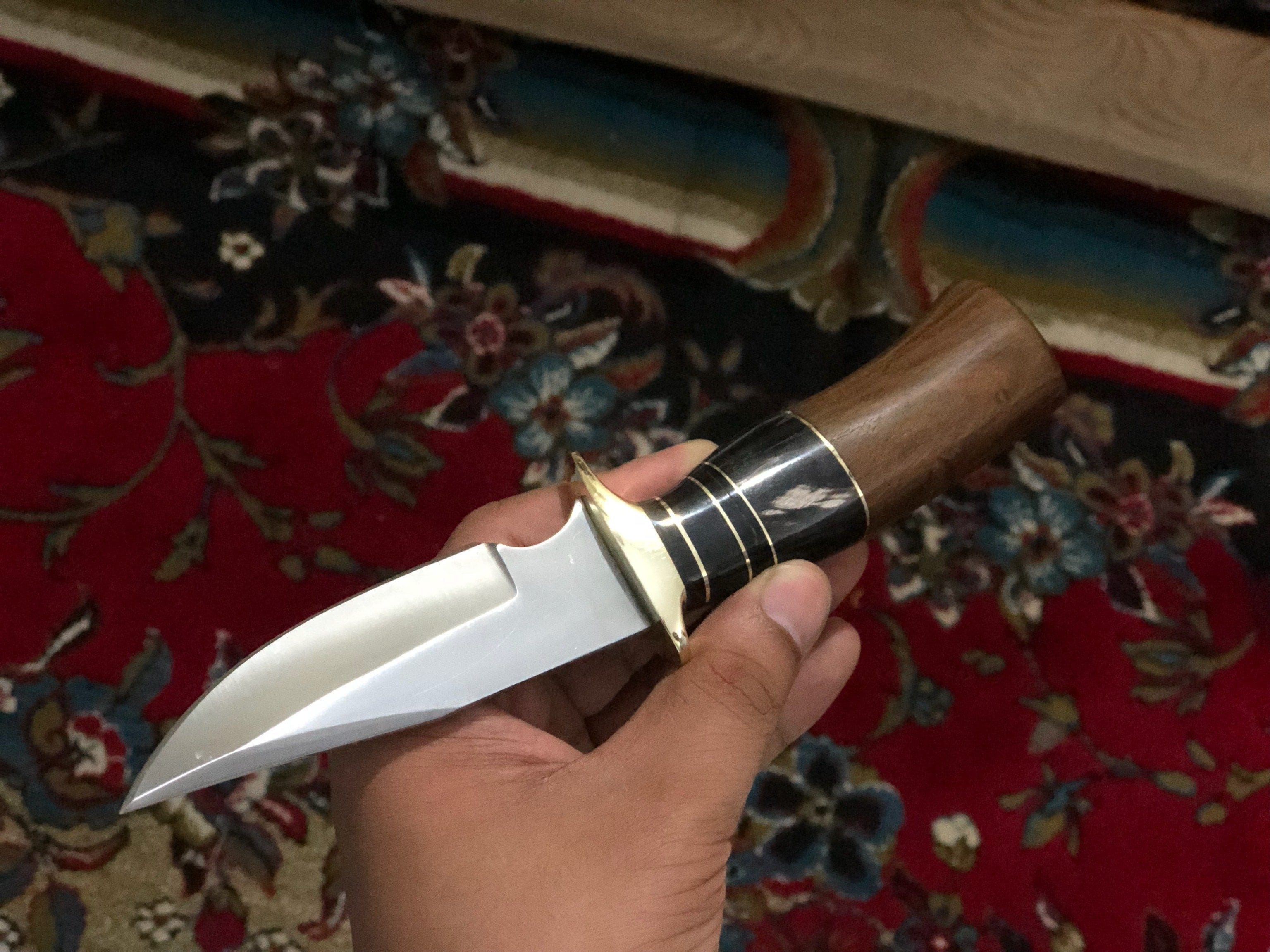KBS Knives Store Skinner Knives Custom Handmade D2 Steel Skinning Knife with Rosewood Handle