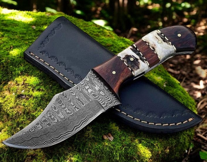 KBS Knives Store Skinner Knives Custom Handmade Damascus Steel Skinner Knife for Deer Hunting & Field Dressing  – Stag’s Edg