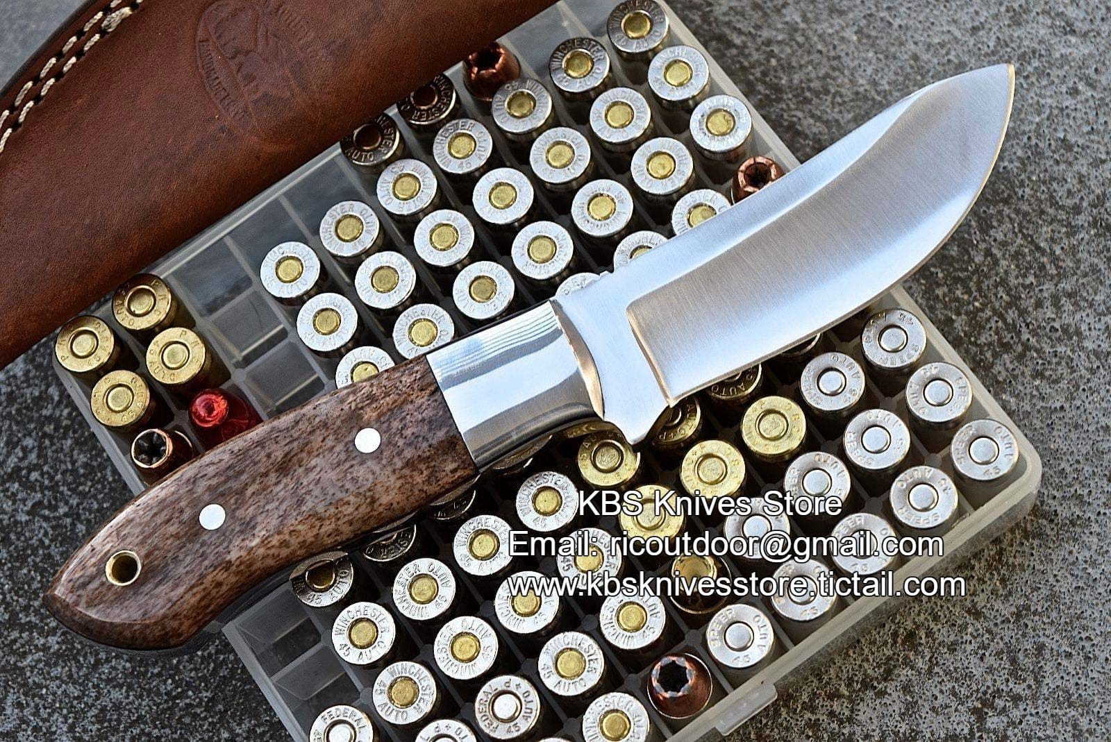 KBS Knives Store Skinner Knives Custom Handmade Deer Skinning Knife with D2 Steel Blade