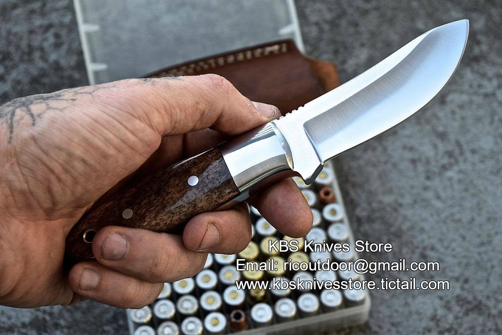 KBS Knives Store Skinner Knives Custom Handmade Deer Skinning Knife with D2 Steel Blade