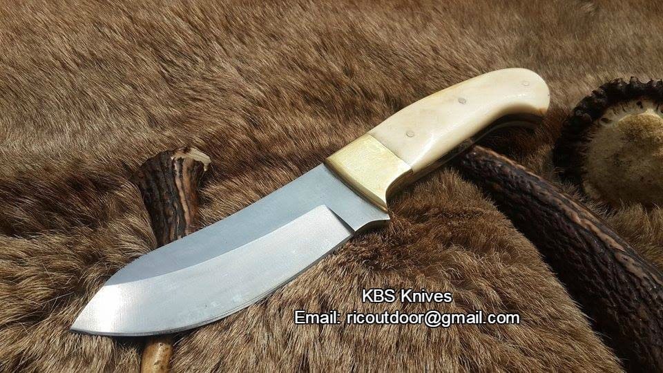 KBS Knives Store Skinner Knives Custom Handmade Game Skinning Knife – 9" High-Carbon Steel Blade