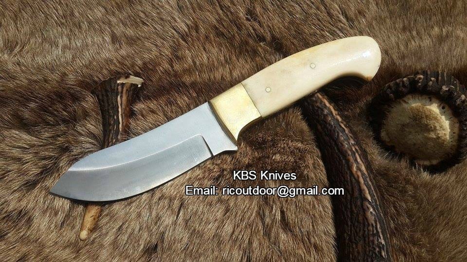 KBS Knives Store Skinner Knives Custom Handmade Game Skinning Knife – 9" High-Carbon Steel Blade