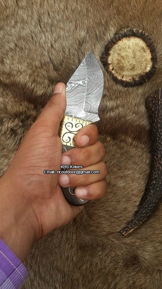 KBS Knives Store Skinner Knives Custom Handmade Skinner Blade with Engraved Rosewood Handle