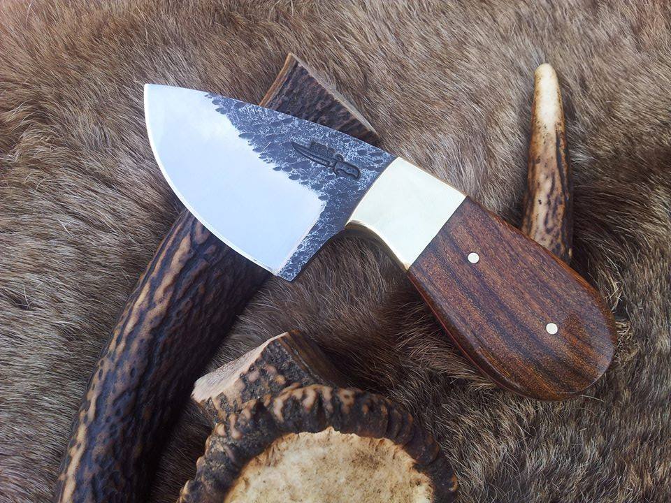 KBS Knives Store Skinner Knives Hand-Forged 1095 Tool Steel Field Dressing Deer Skinning Knife – 6 Inch Drop Point Blade with Rosewood Handle