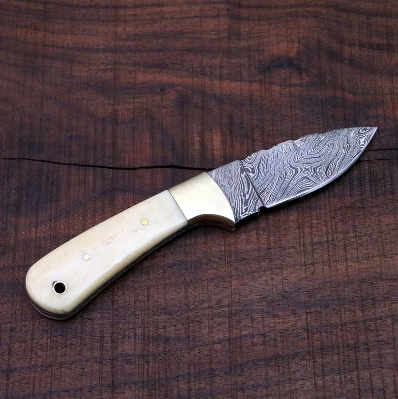KBS Knives Store Skinning Knives CUSTOM HANDMADE DAMASCUS STEEL SKINNING KNIFE