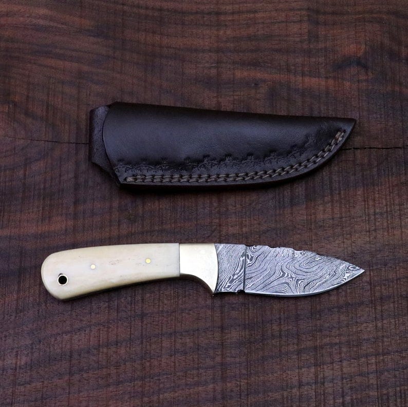 KBS Knives Store Skinning Knives CUSTOM HANDMADE DAMASCUS STEEL SKINNING KNIFE