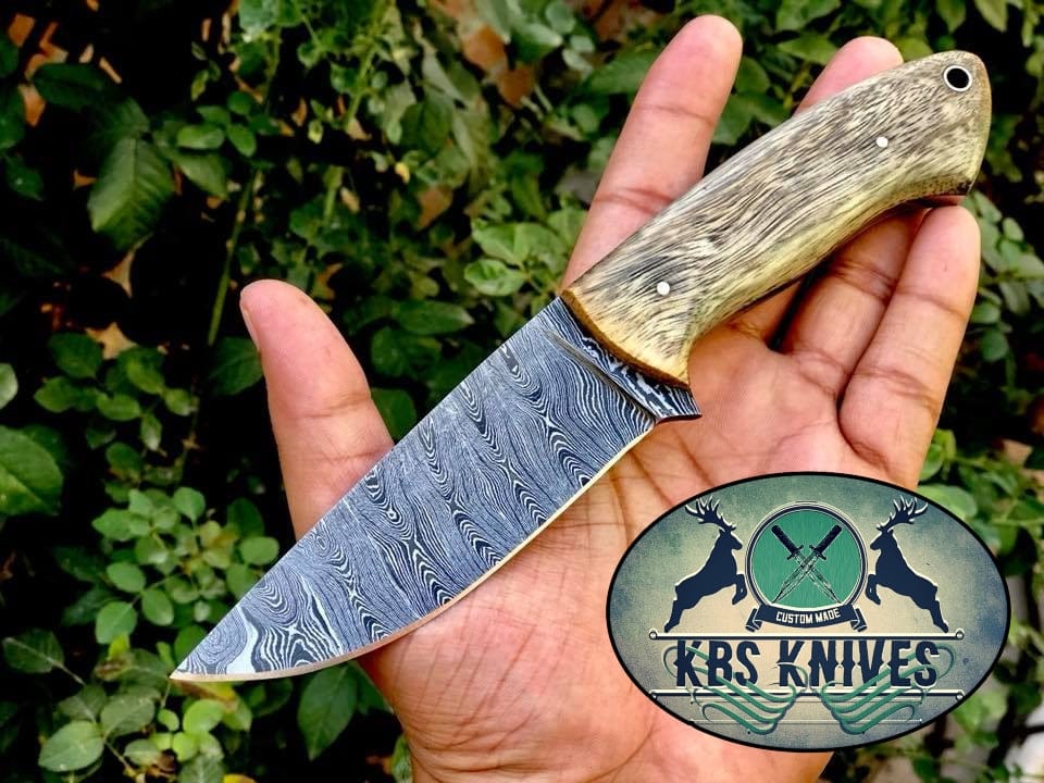 KBS Knives Store Skinning Knives Custom Handmade Damascus Steel Skinning Knife