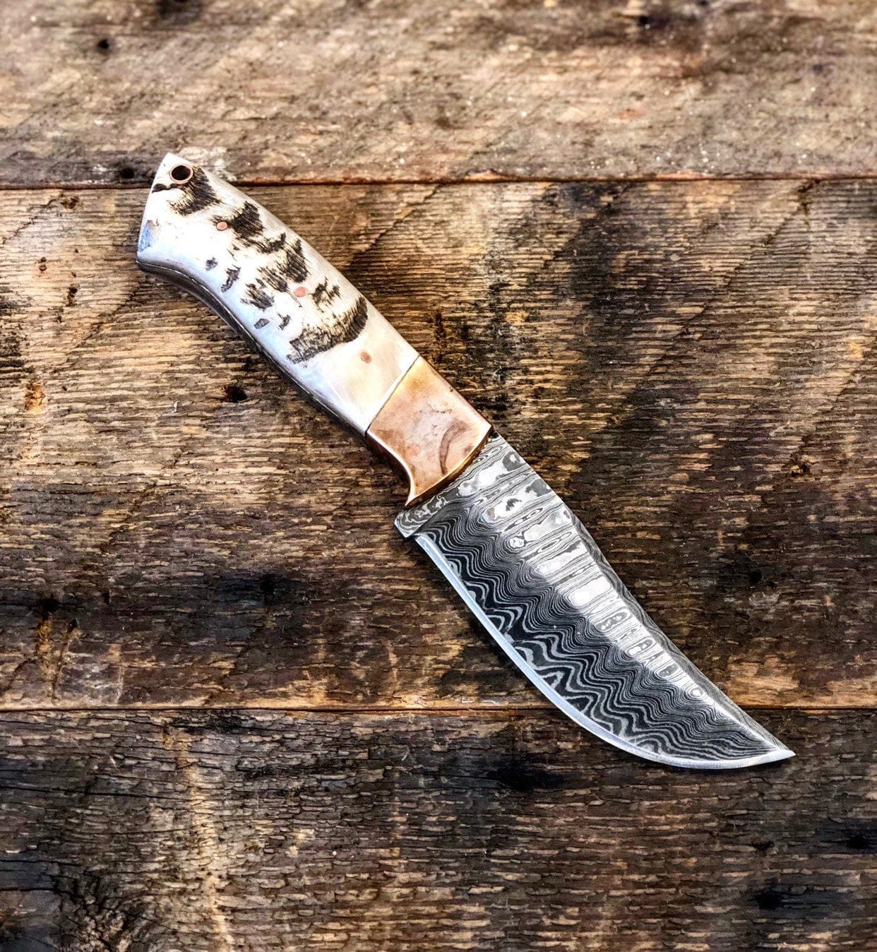 KBS Knives Store Skinning Knives Custom Handmade Damascus Steel Skinning Knife