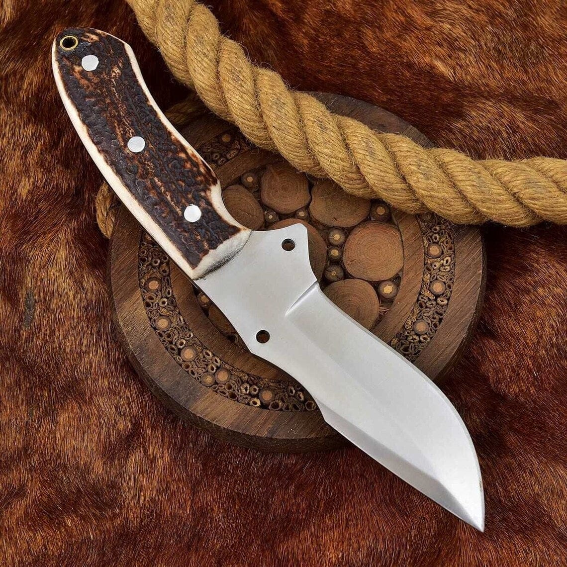 KBS Knives Store Skinning Knives Custom Handmade Good Skinning Knife with Leather Sheath