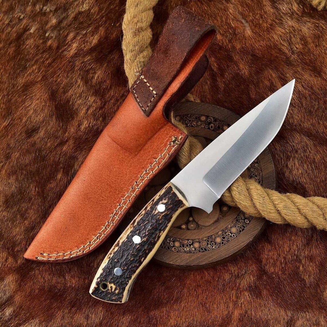 KBS Knives Store Skinning Knives Custom Handmade Great Skinning Knife with Leather Sheath