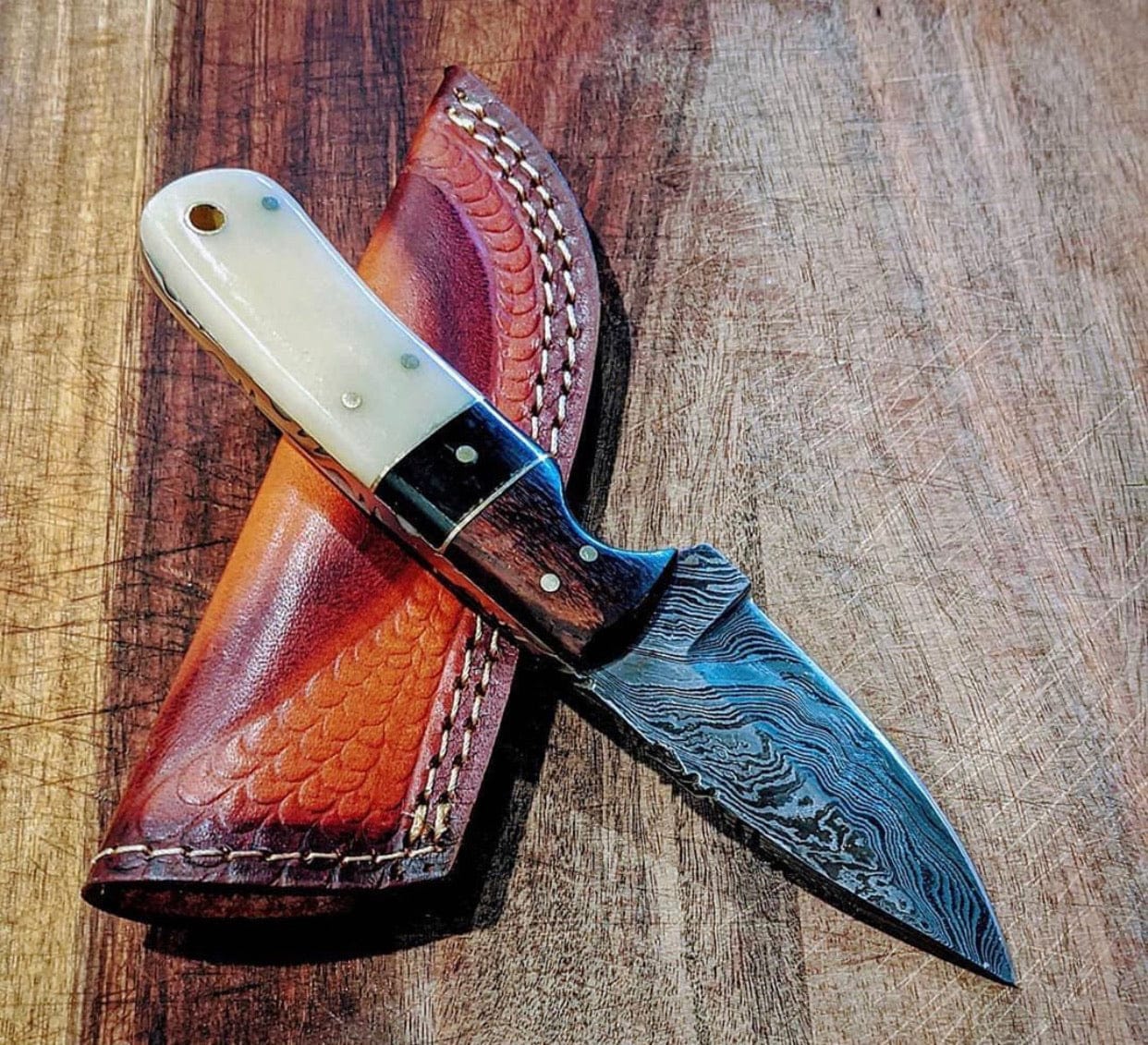 KBS Knives Store Skinning Knives Damascus Steel Edc Skinner Knife