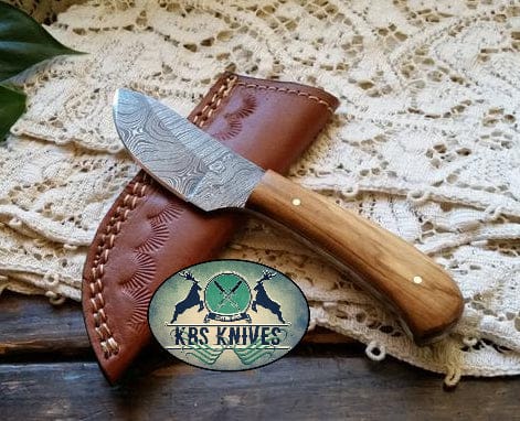 KBS Knives Store Skinning Knives Damascus Steel EDC Skinning Knife