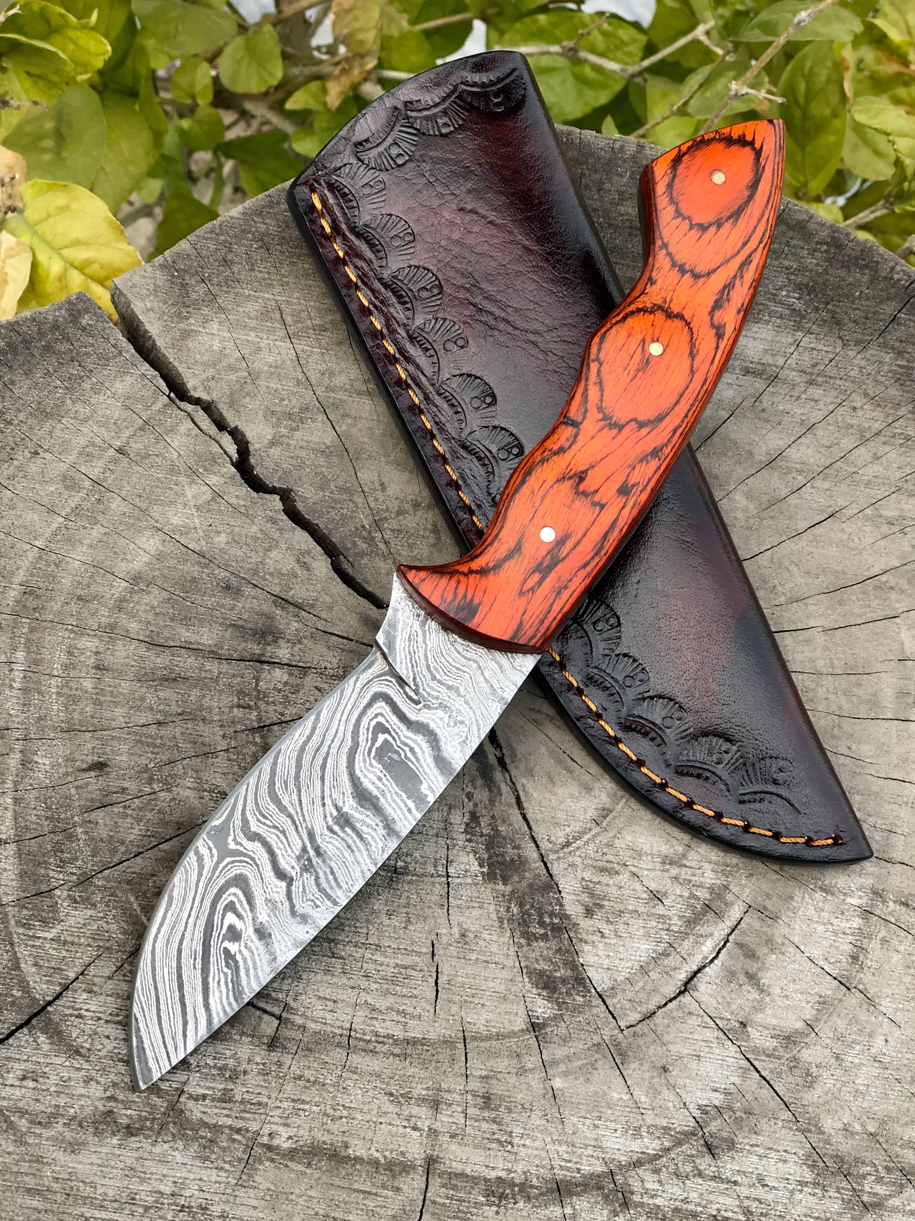KBS Knives Store Skinning Knives Damascus Steel Hunting Skinning Knife