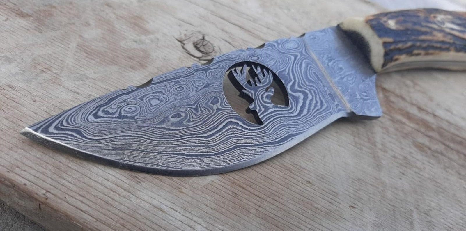 KBS Knives Store Skinning Knives Damascus Wire-cut Blade Hunting Skinner Knife
