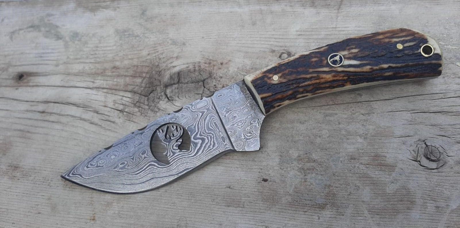 KBS Knives Store Skinning Knives Damascus Wire-cut Blade Hunting Skinner Knife