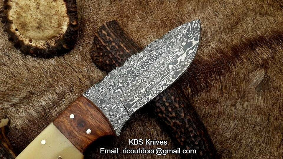 KBS Knives Store Skinning Knives Hand Made Damascus Skinning Knife