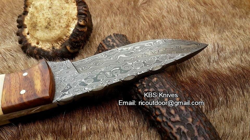 KBS Knives Store Skinning Knives Hand Made Damascus Skinning Knife