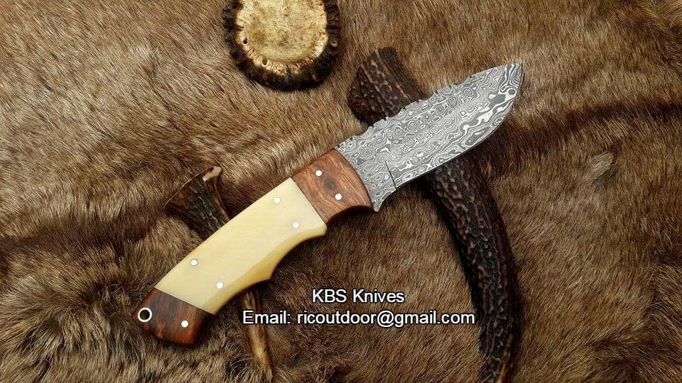 KBS Knives Store Skinning Knives Hand Made Damascus Skinning Knife