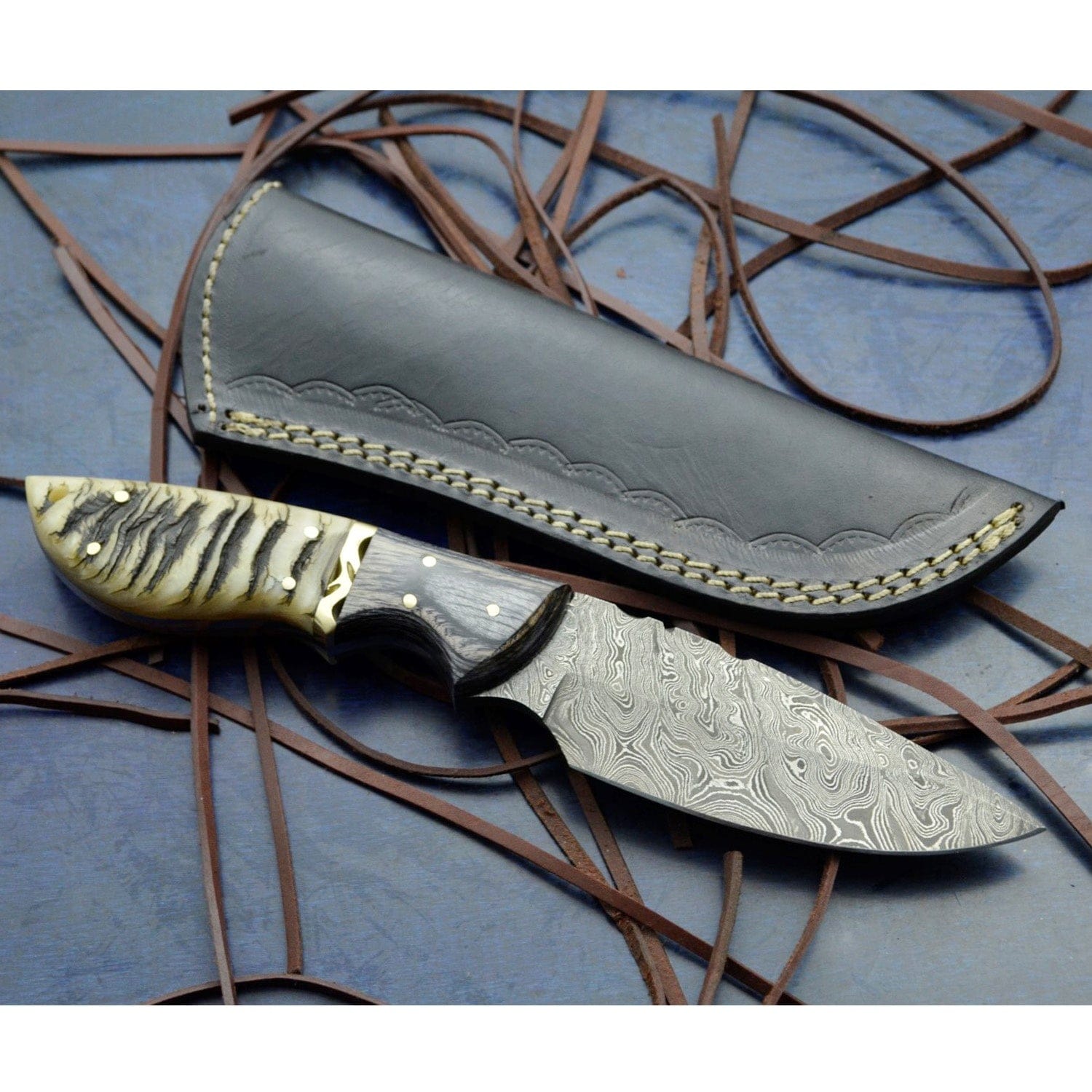 KBS Knives Store Skinning Knives Handmade Damascus Skinning Knife