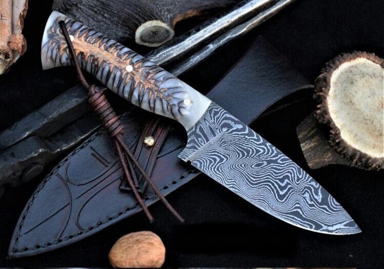KBS Knives Store Skinning Knives Pine cone Damascus Skinning Knife