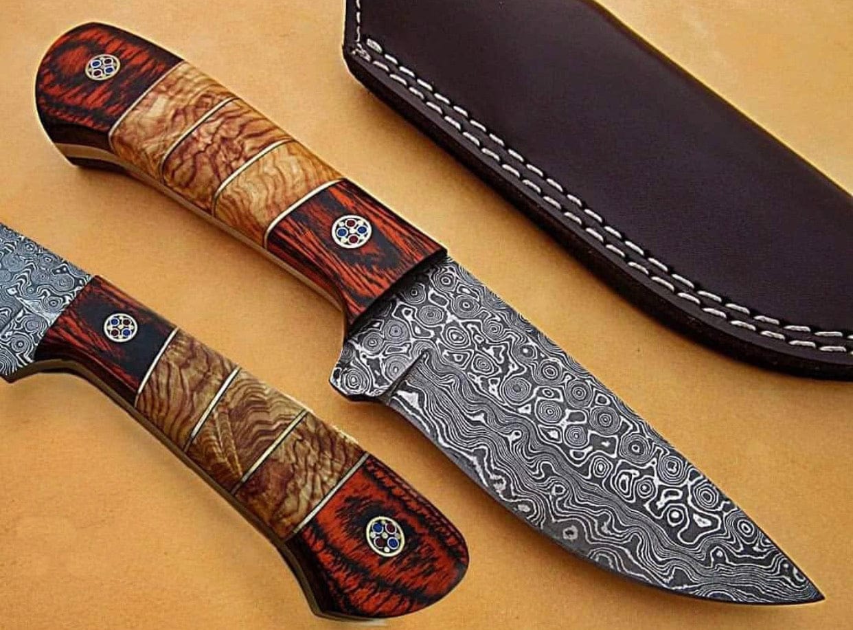 KBS Knives Store Skinning Knives Raindrop Damascus Skinning Knife