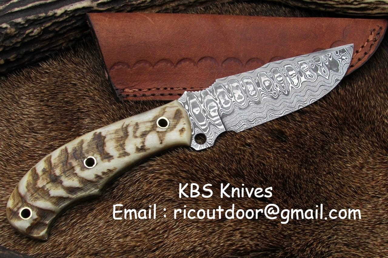 KBS Knives Store Sporting Goods Handmade Damascus Skinning Knife