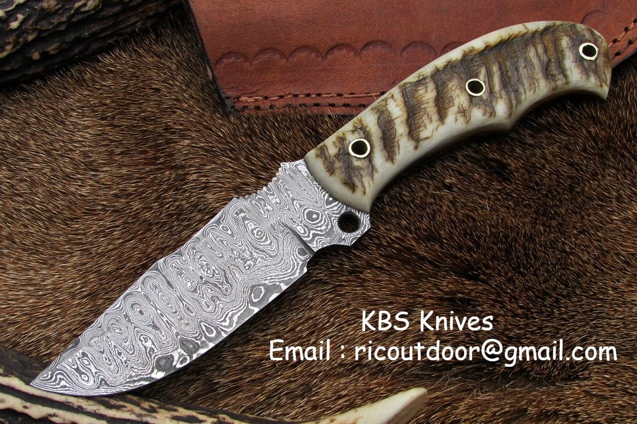 KBS Knives Store Sporting Goods Handmade Damascus Skinning Knife