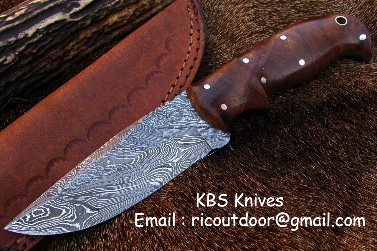 KBS Knives Store Sporting Goods Handmade Damascus Skinning Knife