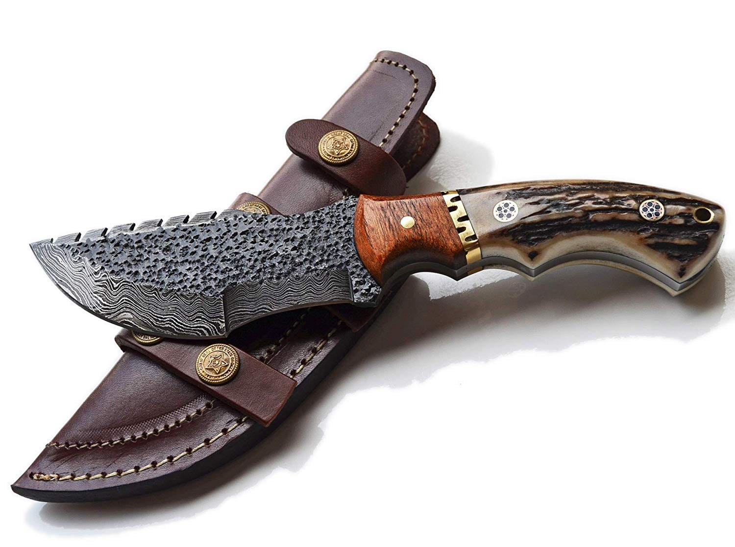KBS Knives Store Tracker Knife Custom Hand Forged Damascus Steel Tom Brown Tracker Knife - Ideal for Survival, Camping & Tactical Use | KBS Knives