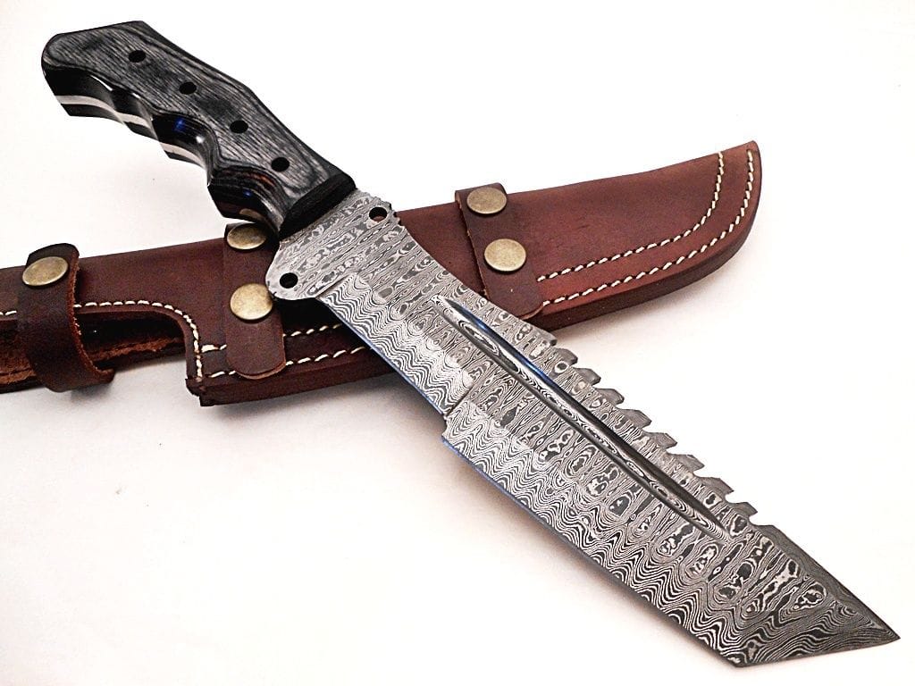 KBS Knives Store Tracker Knife Custom Handcrafted Damascus Steel Tactical Tracker Knife - Ideal for Survival, Camping & Combat | KBS Knives