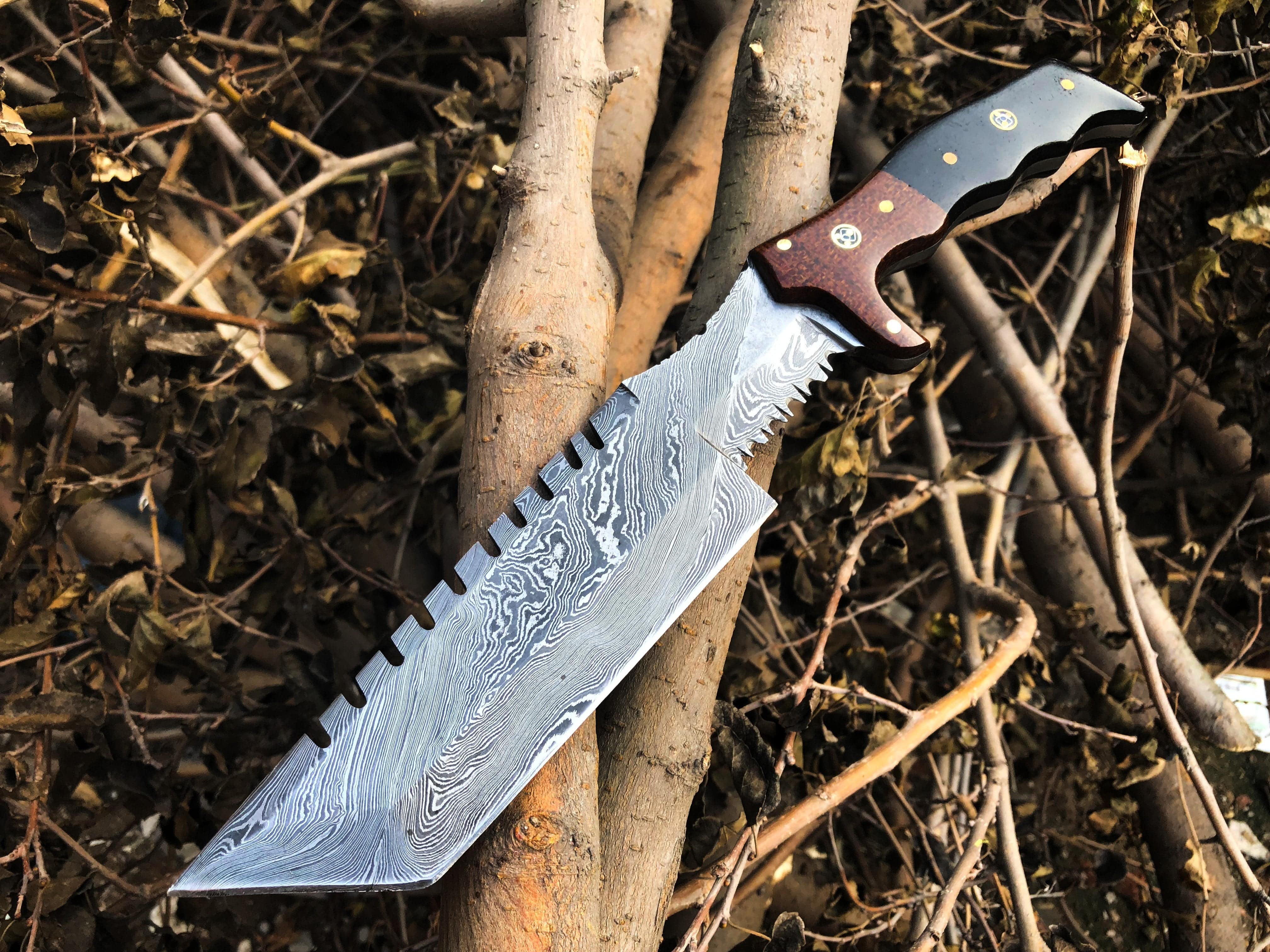 KBS Knives Store Tracker Knife Custom Handcrafted Damascus Steel Tanto Tactical Tracker Knife - Ideal for Survival, Camping & Tactical Use | KBS Knives