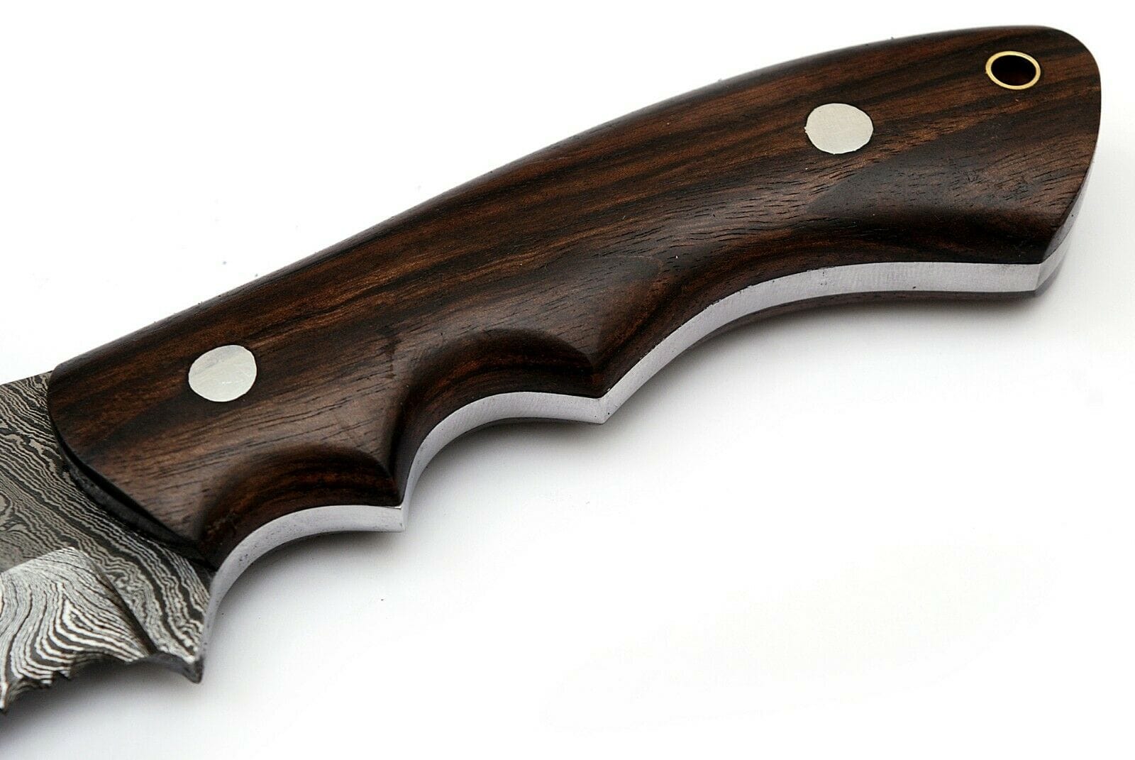 KBS Knives Store Tracker Knife Custom Handcrafted Damascus Steel Tom Brown Tracker Knife - 10" Rosewood Handle with Horizontal Leather Sheath | Survival, Camping, Tactical | KBS Knives
