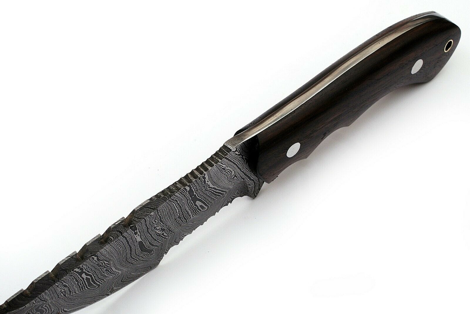 KBS Knives Store Tracker Knife Custom Handcrafted Damascus Steel Tom Brown Tracker Knife - 10" Rosewood Handle with Horizontal Leather Sheath | Survival, Camping, Tactical | KBS Knives
