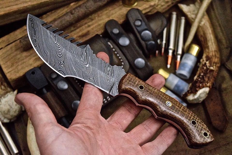 KBS Knives Store Tracker Knife Custom Handcrafted Damascus Steel Tom Brown Tracker Knife - Ideal for Survival, Camping & Tactical Use | KBS Knives