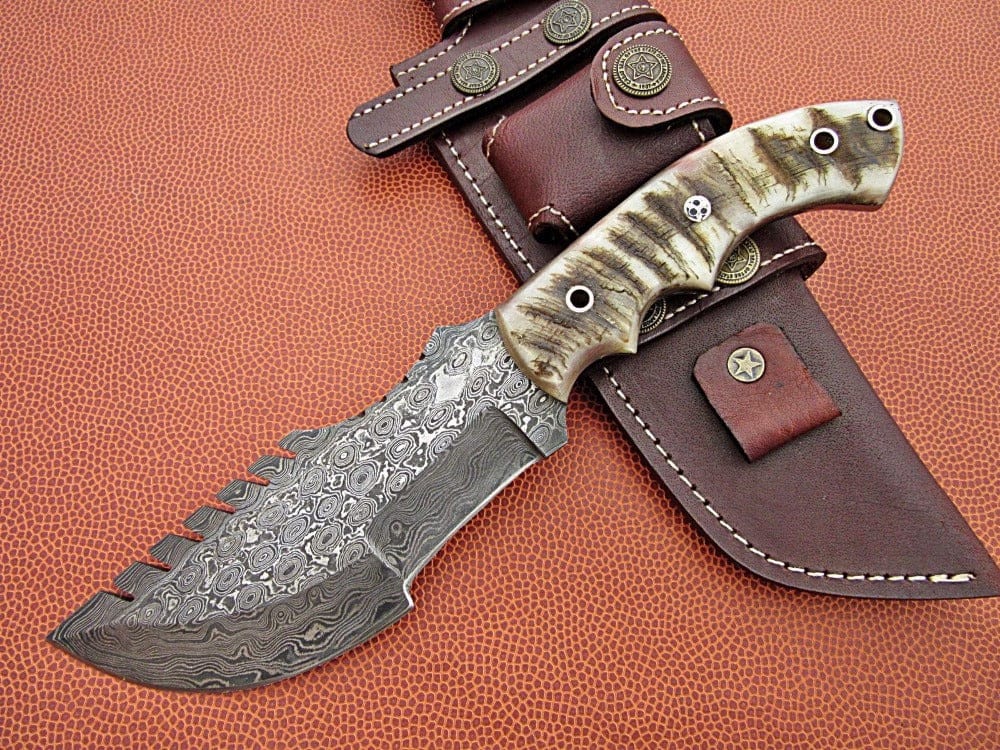 KBS Knives Store Tracker Knife Custom Handcrafted Damascus Steel Tom Brown Tracker Knife - Ideal for Survival, Camping & Tactical Use | KBS Knives